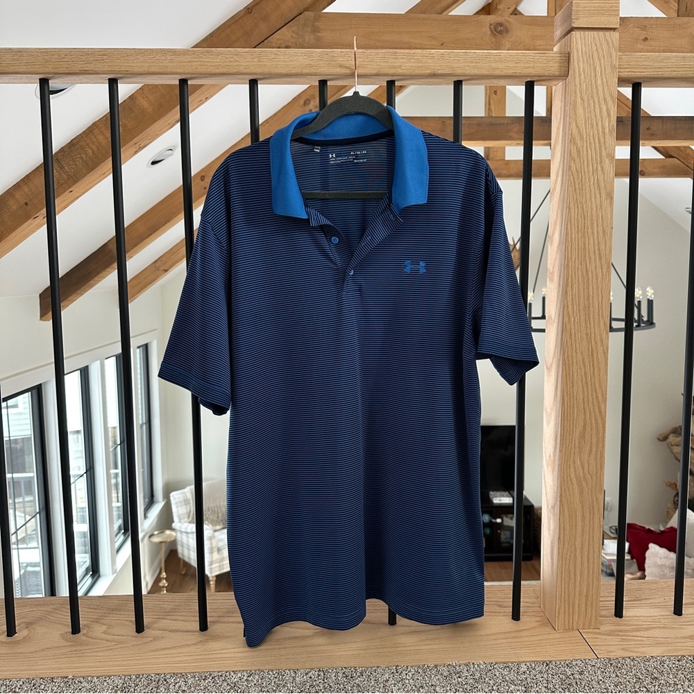 Under Armour Men's Navy Striped Polo